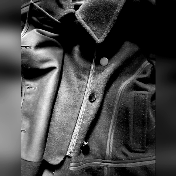 BCBG MaxAzria black wool military coat L - Picture 10 of 11